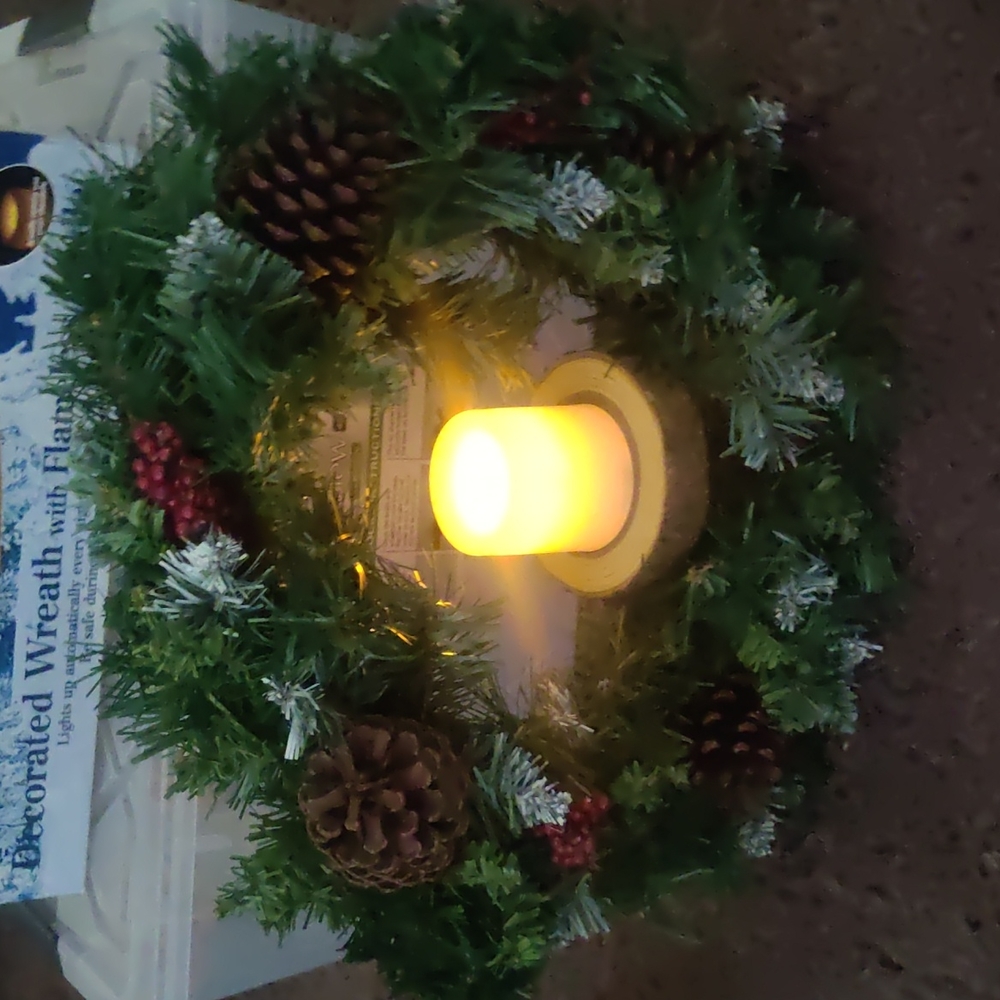Paradise Battery Operated Flameless Candle Christmas Wreath